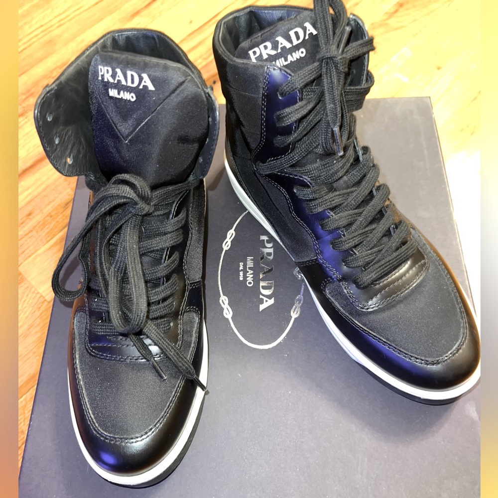 PRADA High-Top Sneakers SIZE 36.5 - Picture 6 of 12